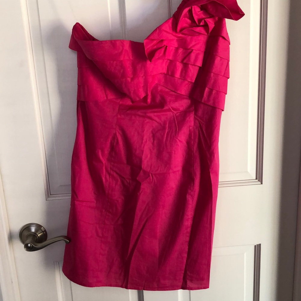 Lulus • One Shoulder Ruffle Dress - Picture 2 of 7